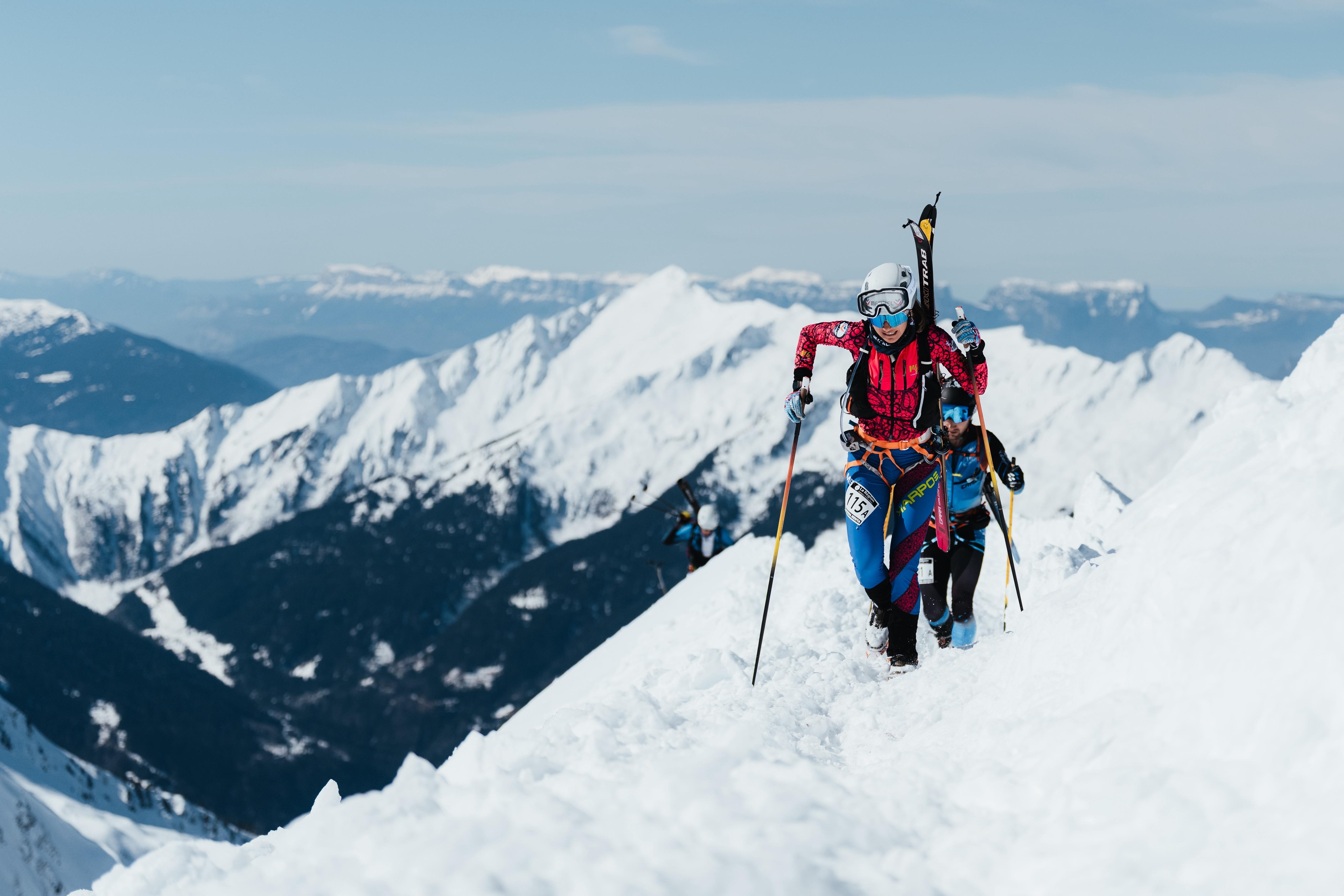 Sonia Brussoz en compétition à la Pierra Menta